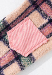 Fuzzy Plaid Corduroy Patchwork Shacket