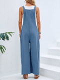 Full Size Square Neck Wide Strap Overalls - Trendsi