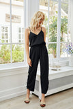 V-Neck Spaghetti Strap Sleeveless Jumpsuit - Flyclothing LLC