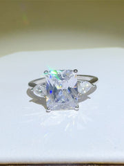 3 Carat Moissanite 925 Sterling Silver Square Shape Ring