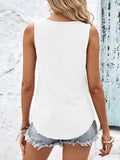 Eyelet Wide Strap Tank - Flyclothing LLC