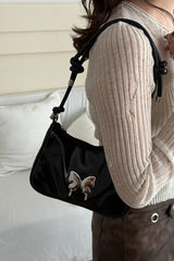 Butterfly PU Leather Knotted Strap Shoulder Bag - Trendsi