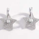 925 Sterling Silver Zircon Star Earrings Trendsi