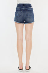 Kancan Raw Hem Button Fly Denim Shorts Trendsi