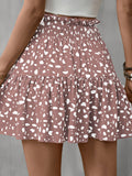 Frill Tied Printed Mini Skirt - Flyclothing LLC