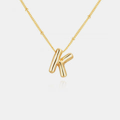 Gold-Plated Letter Pendant Necklace Trendsi