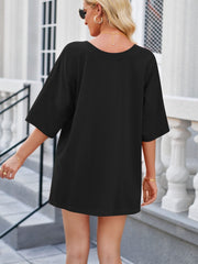 V-Neck Half Sleeve Top and Shorts Set Trendsi