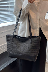 PU Leather Straps Large Tote Bag