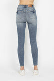 Judy Blue Full Size Tummy Control Contrast Wash Skinny Jeans - Trendsi