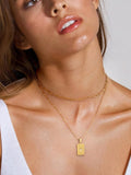 18K Gold-Plated Stainless Steel Double-Layered Necklace - Trendsi