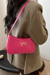 Bow Trim PU Leather Shoulder Bag - Trendsi