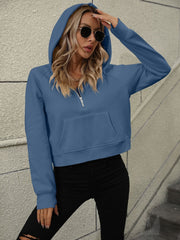 Mandy Half Zip Long Sleeve Sweatshirt - Trendsi