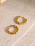 18K Gold-Plated Stainless Steel Huggie Earrings - Trendsi