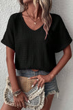 V-Neck Short Sleeve Blouse Trendsi