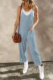 Pocketed Spaghetti Strap Wide Leg Jumpsuit - Flyclothing LLC