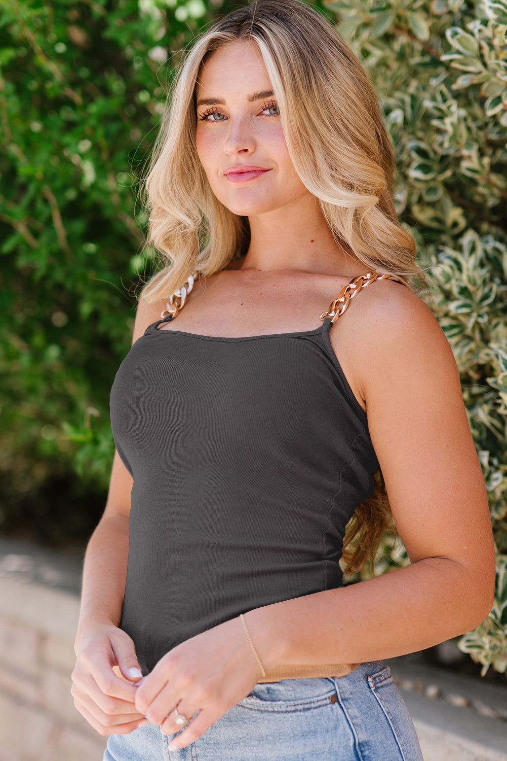 Chain Square Neck Cami - Flyclothing LLC