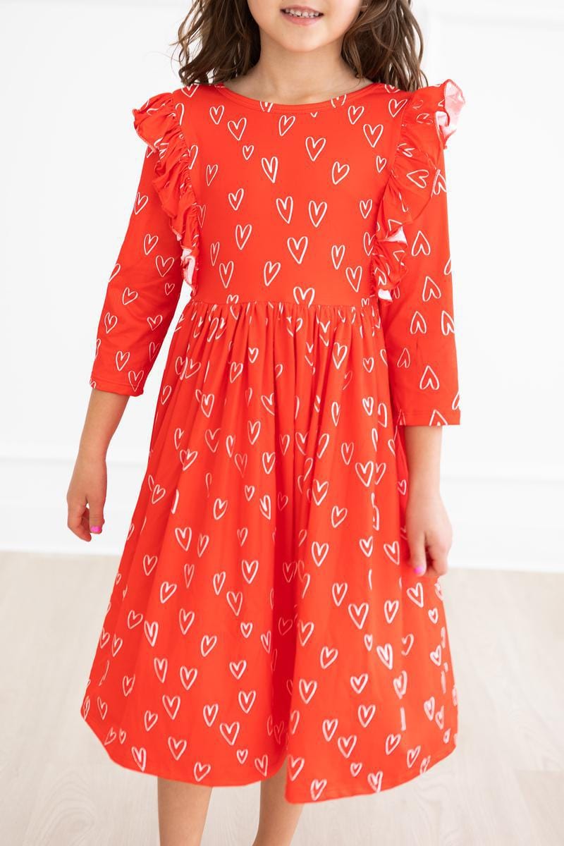 Roses are Red Ruffle Twirl Dress - Mila & Rose ®