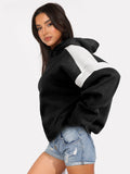 Contrast Dropped Shoulder Long Sleeve Hoodie