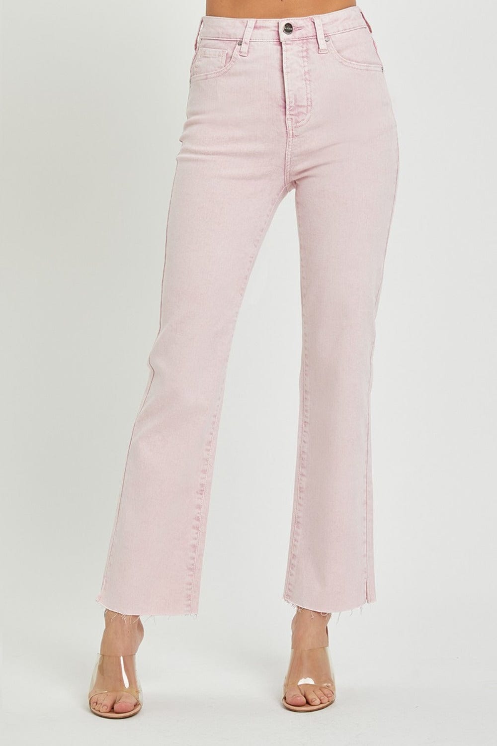 RISEN Full Size High Rise Tummy Control Straight Jeans - Trendsi