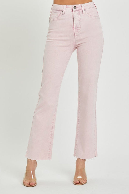 RISEN Full Size High Rise Tummy Control Straight Jeans - Trendsi