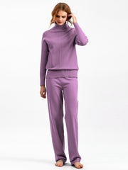 Basic Bae Turtleneck Raglan Sleeve Top and Pants Sweater Set - Trendsi