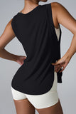 Slit Round Neck Active Tank Trendsi