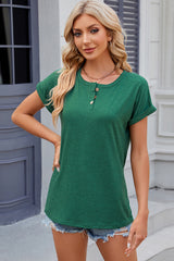 Round Neck Short Sleeve T-Shirt Trendsi