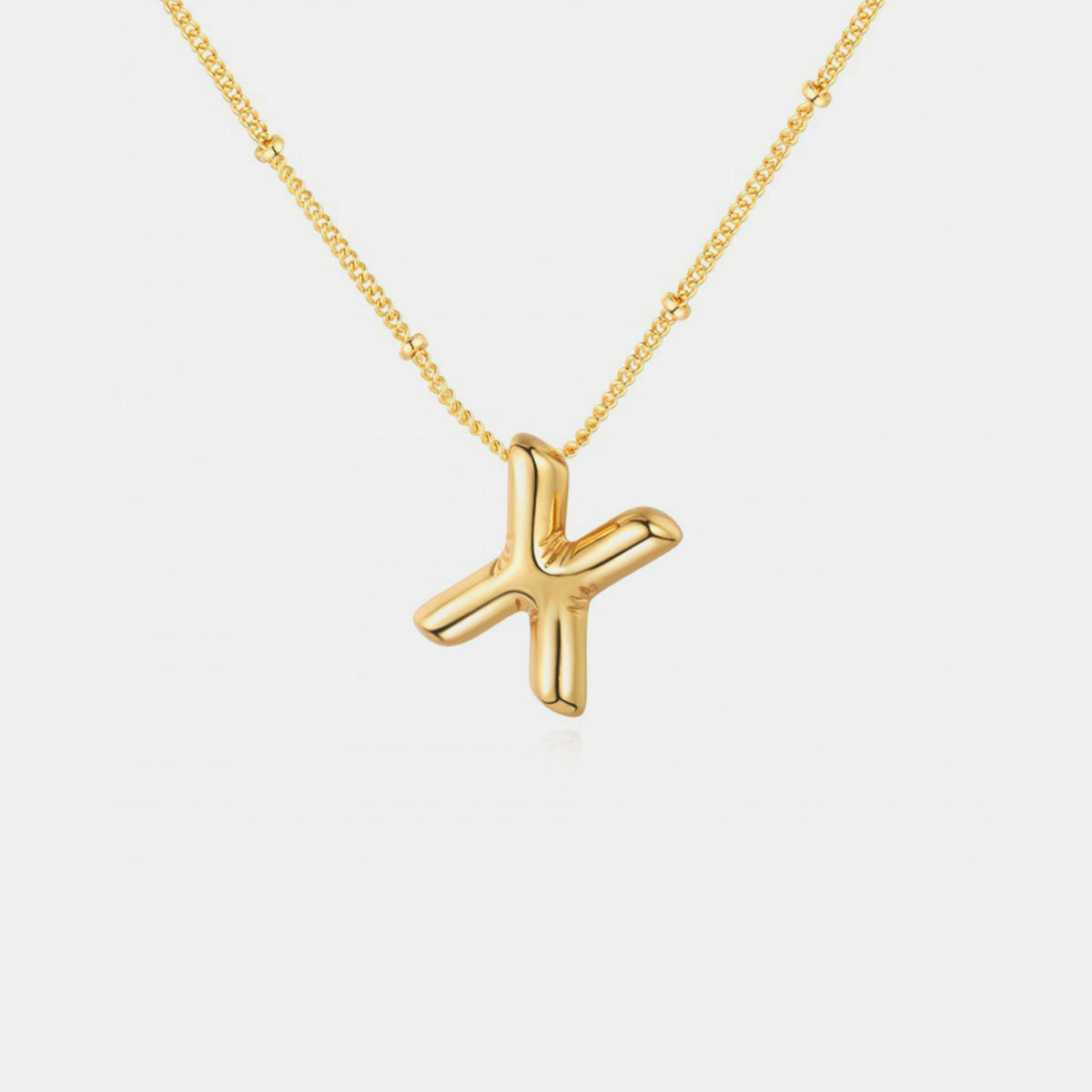 Gold-Plated Letter Pendant Necklace Trendsi