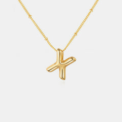 Gold-Plated Letter Pendant Necklace Trendsi