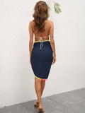 Rainbow Pompom Trim Swim Skirt - Flyclothing LLC