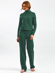 Basic Bae Turtleneck Raglan Sleeve Top and Pants Sweater Set - Trendsi