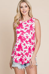 BOMBOM Printed Round Neck Tank - Trendsi