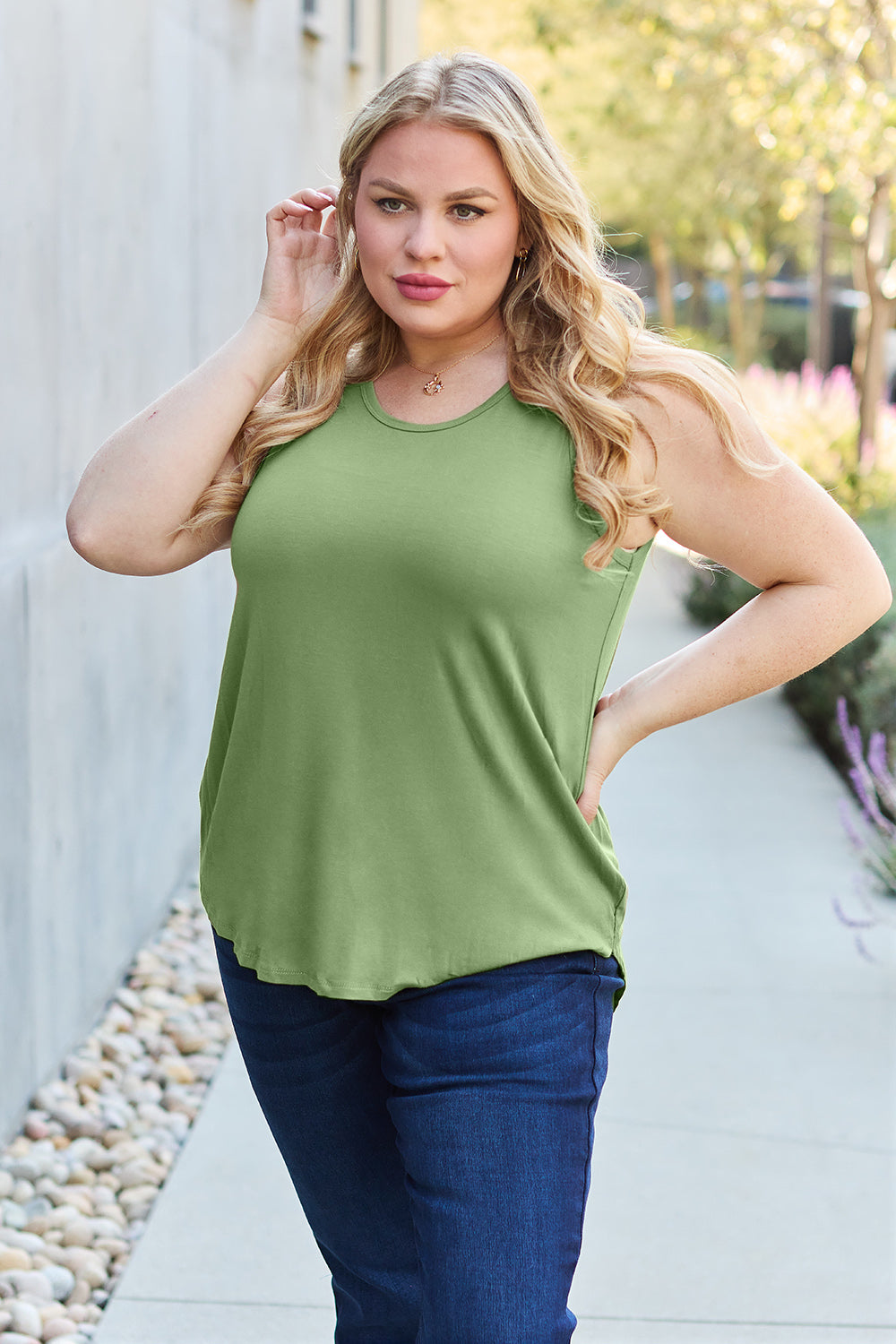 Basic Bae Bamboo Full Size Round Neck Tank Trendsi