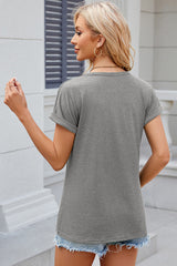 Round Neck Short Sleeve T-Shirt Trendsi