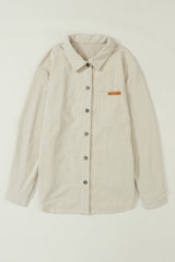 Corduroy Button Up Pocketed Shacket