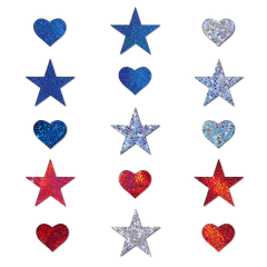 Pastease: Mini 15 Red, White & Blue Patriotic Baby Star Body Pasties