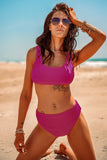 Scoop Neck Wide Strap Top and Bottom Swim Set - Flyclothing LLC