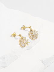 18K Gold-Plated 925 Sterling Silver Star Shape Earrings - Trendsi