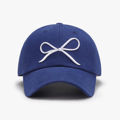 Bow Embroidered Cotton Baseball Cap Trendsi