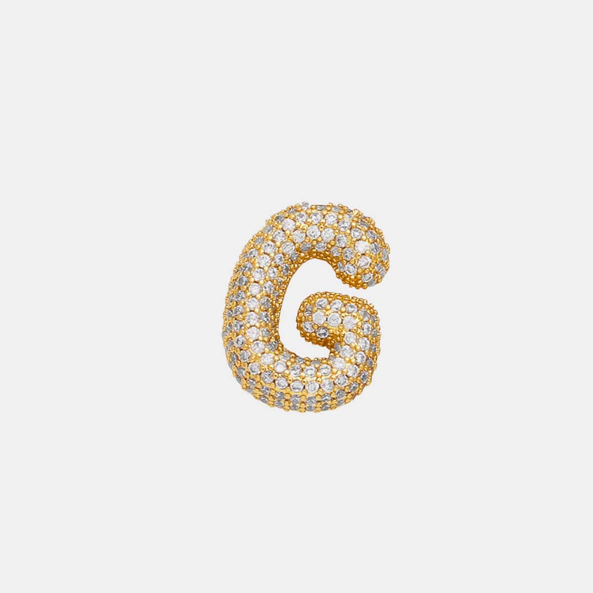 Gold-Plated Inlaid Zircon Letter Necklace - Trendsi