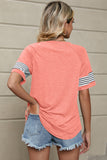 Striped Round Neck Short Sleeve T-Shirt - Flyclothing LLC