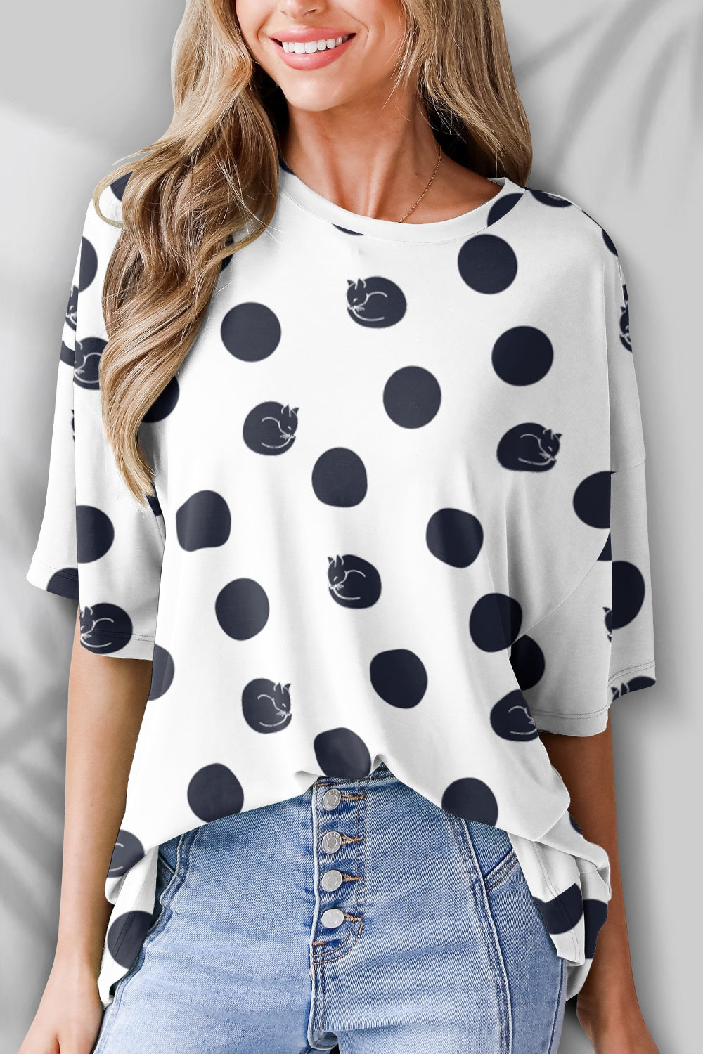 Round Neck Half Sleeve T-Shirt Trendsi