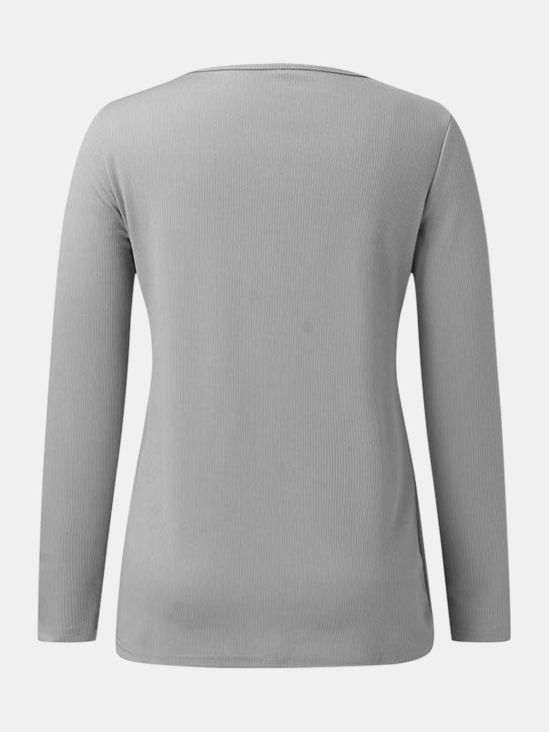 Full Size Scoop Neck Long Sleeve T-Shirt - Trendsi