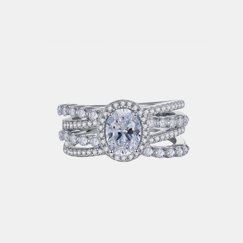 3 Carat Moissanite 925 Sterling Silver Layered Ring Trendsi