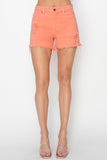 RISEN Full Size High Waist Ripped Denim Shorts - Trendsi