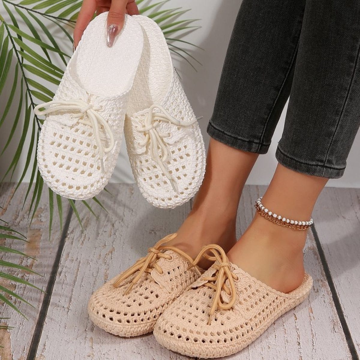 Lace-Up Flat Sandals - Trendsi