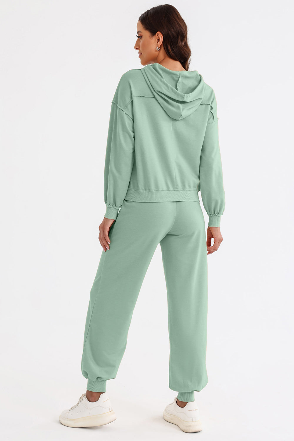 Cutout Drawstring Hoodie and Joggers Active Set - Flyclothing LLC