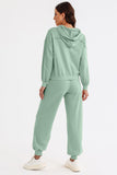 Cutout Drawstring Hoodie and Joggers Active Set - Flyclothing LLC