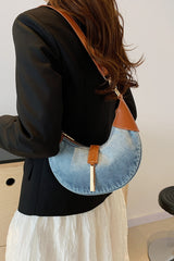 Contrast Denim Shoulder Bag