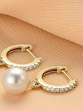 925 Sterling Silver Freshwater Pearl Earrings - Trendsi